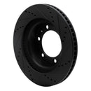 R1 03-23 Toyota Tacoma Front Left Drilled & Slotted Black Brake Rotor