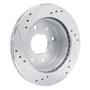 R1 84-85 Mazda RX-7 Rear Right Drilled & Slotted Silver Brake Rotor