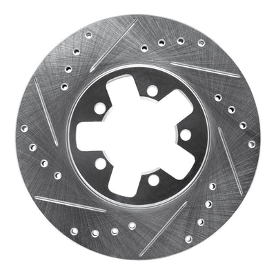 R1 1984-1989 Nissan 200SX Front Left Drilled & Slotted Silver Brake Rotor