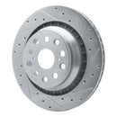 R1 07-17 Lexus LS460 Right Rear Drilled & Slotted Silver Brake Rotor