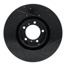R1 10-24 Audi e-Tron GT Left Front Drilled & Slotted Black Brake Rotor