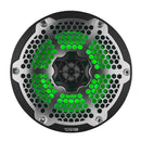 DS18 Hybrid Marine Speaker w/ Driver And RGB LEDs 8in 2-Way 350 Watts RMS 4 ohm Black w/ Covers
