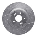 R1 10-16 Hyundai Genesis Coupe Front Right Drilled & Slotted Silver Brake Rotor