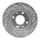 R1 95-00 Nissan Lucino (Mexico) Front Left Drilled & Slotted Silver Brake Rotor