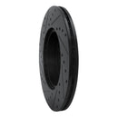 R1 90-95 Mercedes-Benz 300CE Front Right Drilled & Slotted Black Brake Rotor