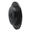 R1 05-10 Jeep Grand Cherokee Rear Left Drilled & Slotted Black Brake Rotor