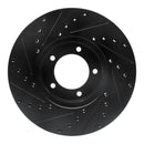R1 71-97 Jaguar XJ12 Front Right Drilled & Slotted Black Brake Rotor