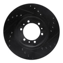 R1 92-02 Acura SLX Front Left Drilled & Slotted Black Brake Rotor