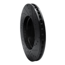 R1 13-25 Cadillac CT4 Front Left Drilled & Slotted Black Brake Rotor
