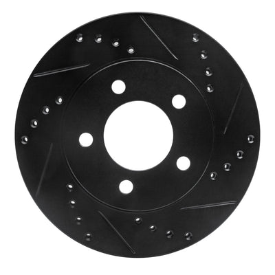R1 70-93 Ford Taurus (Excl SHO) Front Right Drilled & Slotted Black Brake Rotor