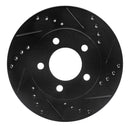 R1 70-93 Ford Taurus (Excl SHO) Front Right Drilled & Slotted Black Brake Rotor