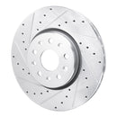 R1 21-24 Jeep Grand Cherokee Front Drilled & Slotted Silver Brake Rotor Set