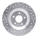 R1 16-25 Ford Focus Rear Drilled & Slotted Silver Brake Rotor Set