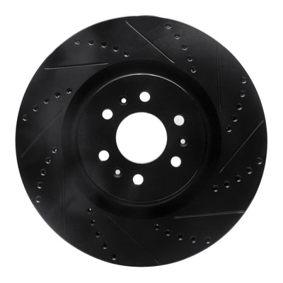 R1 04-11 Cadillac CTS Front Right Drilled & Slotted Black Brake Rotor
