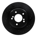 R1 00-06 BMW M3 Rear Right Drilled & Slotted Black Brake Rotor