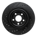 R1 16-26 Volvo S60 Rear Right Drilled & Slotted Black Brake Rotor