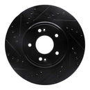 R1 18-23 Genesis G70 Front Left Drilled & Slotted Black Brake Rotor