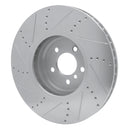 R1 09-17 BMW 750I Right Front Drilled & Slotted Silver Brake Rotor
