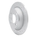 R1 86-98 Saab 9000 Rear Right Drilled & Slotted Silver Brake Rotor