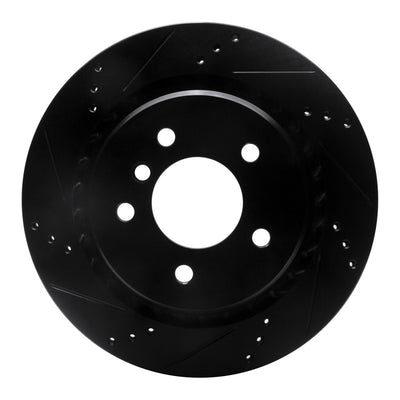 R1 95-02 BMW Z3 Right Rear Drilled & Slotted Black Brake Rotor