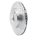R1 91-97 Toyota Previa Front Right Drilled & Slotted Silver Brake Rotor