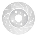 R1 12-15 Scion IQ Front Right Drilled & Slotted Silver Brake Rotor
