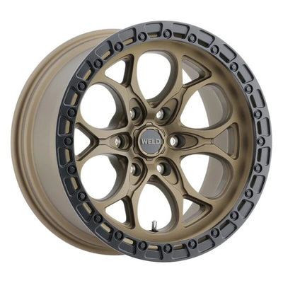 Weld Ledge 6 18x9 / 6x135 / ET -12 / BS 4.51 - Satin Bronze w/ Satin Black Ring