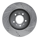 R1 03-07 Cadillac CTS Front Left Drilled & Slotted Silver Brake Rotor