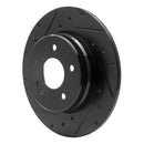 R1 94-11 Mercedes-Benz C280 Rear Left Drilled & Slotted Black Brake Rotor