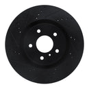R1 03-08 Infiniti G35 Front & Rear Drilled & Slotted Black Brake Rotor Set