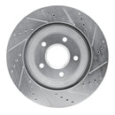 R1 97-09 Cadillac XLR Front & Rear Drilled & Slotted Silver Brake Rotor Set
