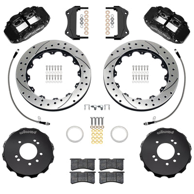Wilwood 95-98 Nissan Skyline Superlite 6R Front BBK w/ 12.88in D/S Rotors & Flexlines - Black
