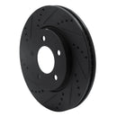 R1 04-08 Chrysler Pacifica Front Left Drilled & Slotted Black Brake Rotor