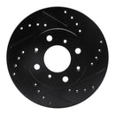 R1 90-00 Honda Civic del Sol Front Drilled & Slotted Black Brake Rotor Set