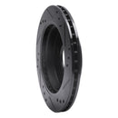 R1 95-04 Ford Contour Rear Left Drilled & Slotted Black Brake Rotor