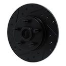 R1 84-87 Pontiac Fiero Front Left Drilled & Slotted Black Brake Rotor
