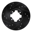 R1 85-94 Subaru GL-10 Front Left Drilled & Slotted Black Brake Rotor