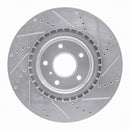 R1 03-08 Infiniti G35 Front Left Drilled & Slotted Silver Brake Rotor