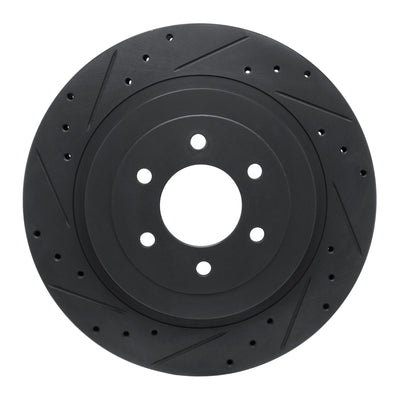 R1 92-02 Dodge Viper Rear Left Drilled & Slotted Black Brake Rotor