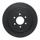 R1 92-02 Dodge Viper Rear Left Drilled & Slotted Black Brake Rotor
