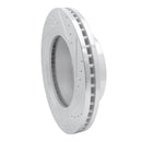 R1 16-24 Nissan Titan XD Front Left Drilled & Slotted Silver Brake Rotor