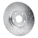 R1 12-20 Chrysler Town & Country Rear Left Drilled & Slotted Silver Brake Rotor