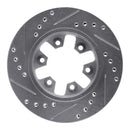 R1 85-97 Nissan D21 Pickup RWD (4 Cyl Excl HD) Front Right Drill & Slot Silver Brake Rotor
