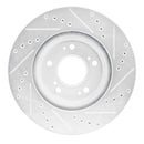 R1 04-12 Mitsubishi Eclipse Front Left Drilled & Slotted Silver Brake Rotor