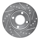 R1 84-87 Audi 4000 Quattro Front Left Drilled & Slotted Silver Brake Rotor