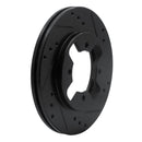 R1 84-86 Nissan 300ZX Front Right Drilled & Slotted Black Brake Rotor