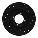 R1 81-84 Toyota STARLET Front Left Drilled & Slotted Black Brake Rotor