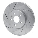 R1 13-22 Buick Encore Front Left Drilled & Slotted Silver Brake Rotor
