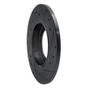 R1 65-76 Porsche 911 Front Left Drilled & Slotted Black Brake Rotor