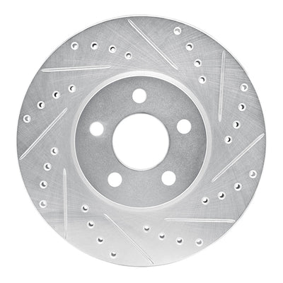 R1 01-10 Chrysler PT Cruiser Front Right Drilled & Slotted Silver Brake Rotor